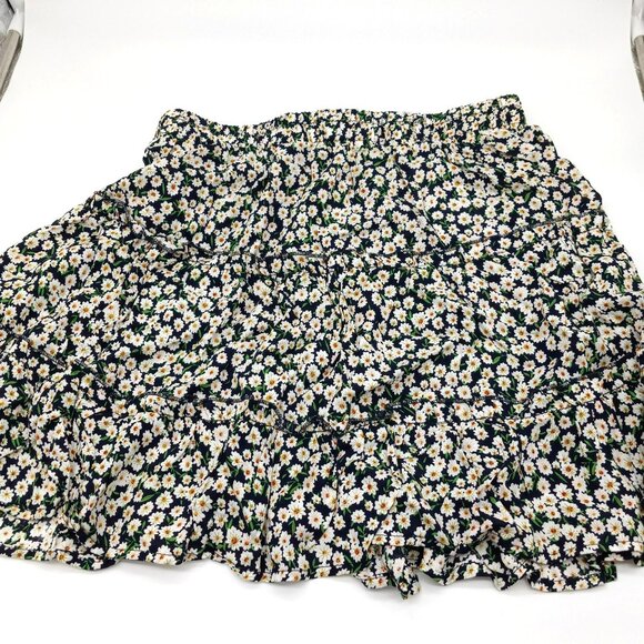 Women's High Waist Ruffle Skirt Flower Daisey‎ Print Size M Alelly - Picture 1 of 9